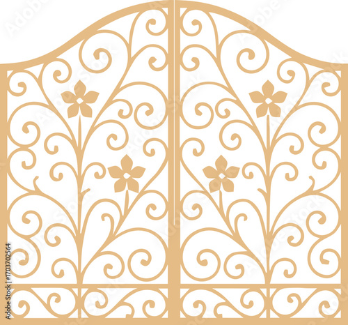 Ornamental Wrought Iron Gate with Decorative Design
