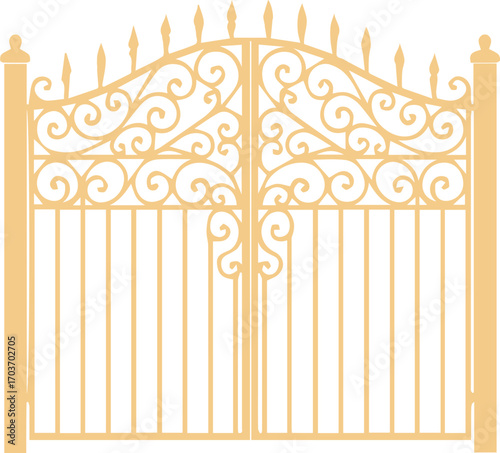 Ornamental Wrought Iron Gate with Decorative Design