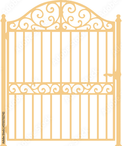Ornamental Wrought Iron Gate with Decorative Design