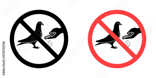 Do not feed birds sign vector illustration for ui