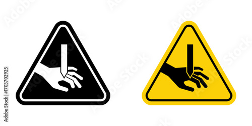 Cutting hand straight blade signs vector illustration for ui