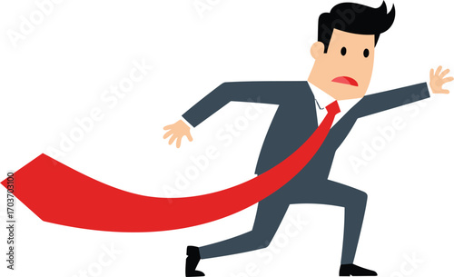 Man Running Towards Finish Line	