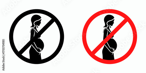 Forbidden pregnant icons vector illustration for ui