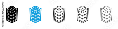 Military rank badge icons vector illustration for ui
