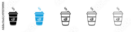 Hot coffee cup icons vector illustration for ui