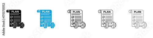Fitness plan icons vector illustration for ui