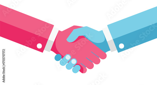 Two hands clasped together in a handshake, symbolizing agreement and partnership.