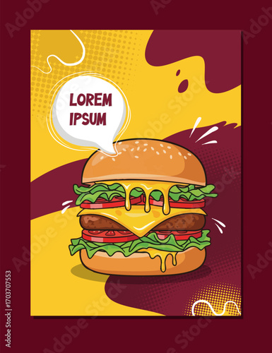 abstract background burger brochure design template