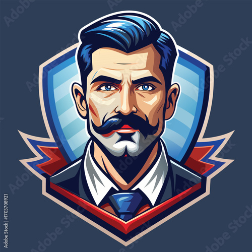 Movember Mustache Ribbon Logo. A vector graphic for men's health awareness and fundraising campaigns.