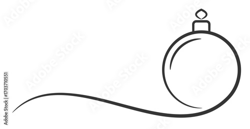 Minimal Christmas ball ornament with elegant curved line