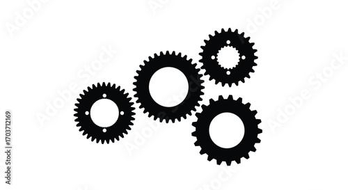 Interlocking gears representing teamwork technology mechanical engineering and industrial solutions vector