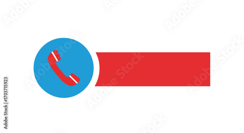 Blue circle with a red telephone icon over a red horizontal bar, likely a contact or call button.
