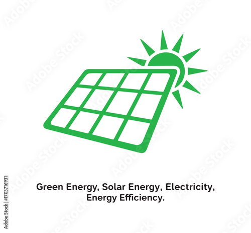 solar panel graphic, solar energy source