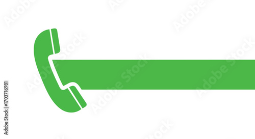 Green telephone icon with a horizontal bar, suggesting contact information.