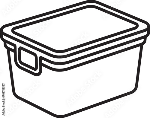 Airtight Food Storage Container Silhouette Vector Illustration Kitchen Organization and Food Preservation
