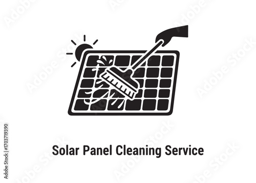 Vector design for a solar panel cleaning service
