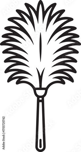Feather Duster Icon Vector Illustration for Cleaning and Dusting Household Surfaces