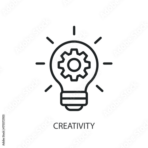 Creativity thin line vector icons.