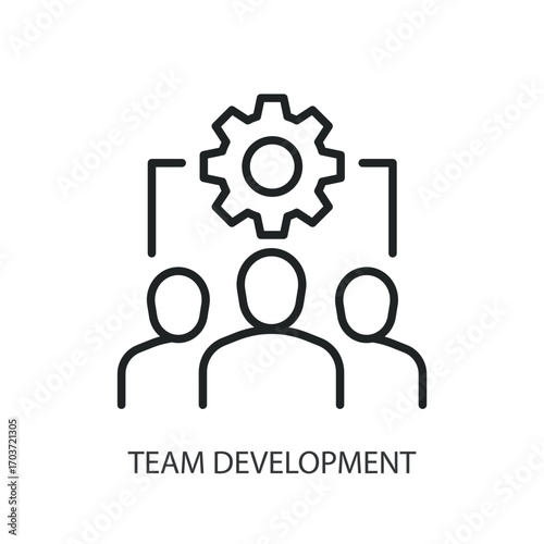 Team development thin line vector icons.