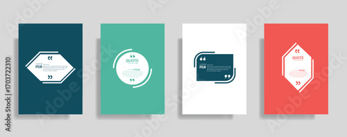 Modern minimalist quote template set with geometric frame design