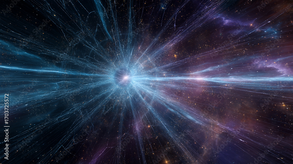 Fototapeta premium A vibrant cosmic explosion radiating light and energy through space a dazzling display of celestial fireworks
