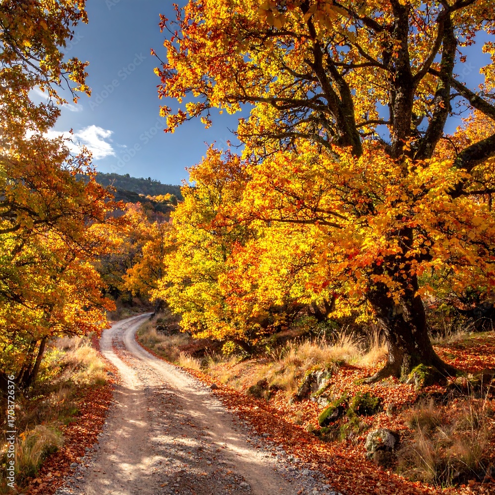 Obraz premium Autumnal forest road