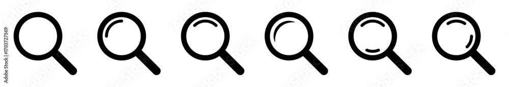 custom made wallpaper toronto digitalSearch icons set. Magnifying glass icon symbols collection.