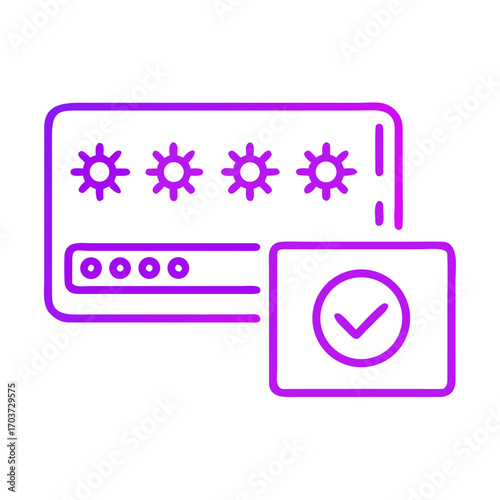 Password strength checker with validation symbol in modern design  
