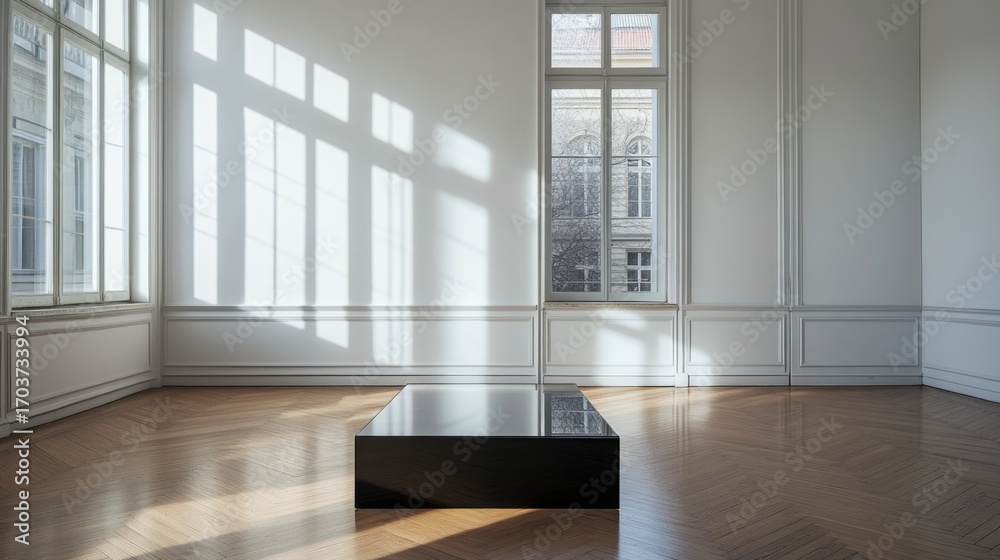 Fototapeta premium Minimalist art installation in a bright gallery