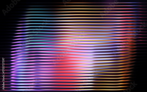 Abstract colorful horizontal lines swirling pattern background with glass effect 