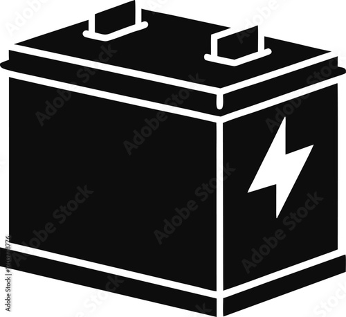 Energy Storage Battery Pack Silhouette Vector Illustration