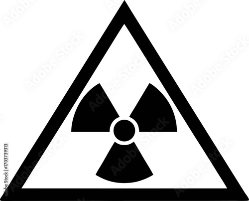 Radiation Warning Sign Silhouette Vector Illustration
