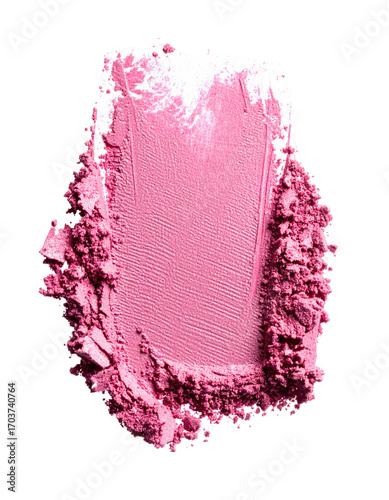 Pink blush powder swatch, textured
