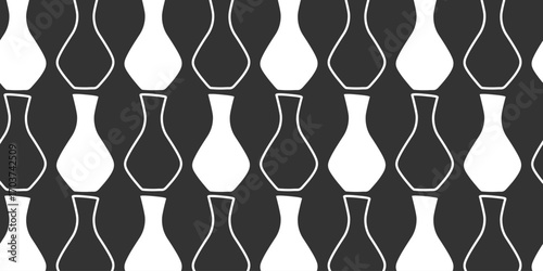 Outline Wine Decanter Seamless Pattern Light on Dark Wine Related Content Seamless Pattern Banners