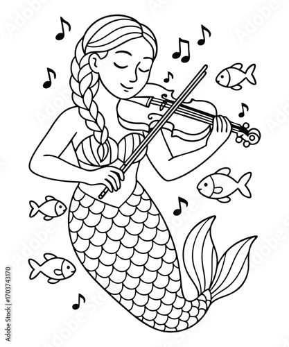 Cute Mermaid Coloring Page