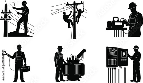 Silhouette people shopping in mall, family buying products, couple carrying bags, woman trying clothes, cashier checkout, retail consumer lifestyle vector