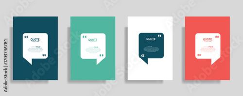 Minimalist Quote Speech Bubble Template Collection with Modern Typography on Colorful Backgrounds