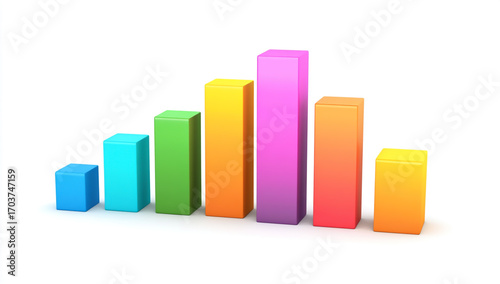 Colorful 3d bar chart isolated on white background Free Download Colorful 3d bar chart isolated on white background - GFXLoad