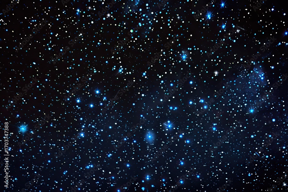 Obraz premium A deep-space photograph showcasing a myriad of stars, varying in brightness and size, scattered across a dark, inky canvas. Some areas exhibit subtle nebulosity