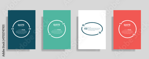 Modern Speech Bubble Quote Template with Minimalist Typography and Colorful Geometric Backgrounds