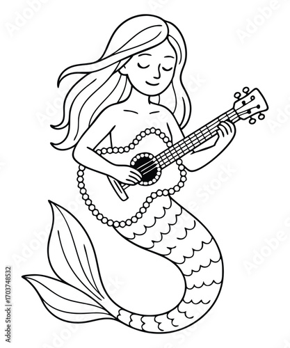 Cute Mermaid Coloring Page