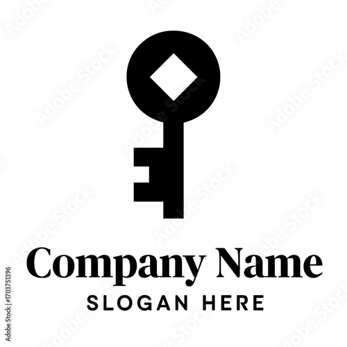Sleek black key logo with a distinctive diamond cutout in its head, representing advanced security, privileged access, groundbreaking innovation, and unlocking endless opportunities for businesses, pr