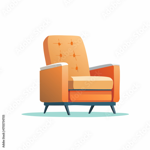 Eleganter Einzelsessel mit hoher Lehne, weicher Polsterung