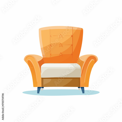 Eleganter Einzelsessel mit hoher Lehne, weicher Polsterung