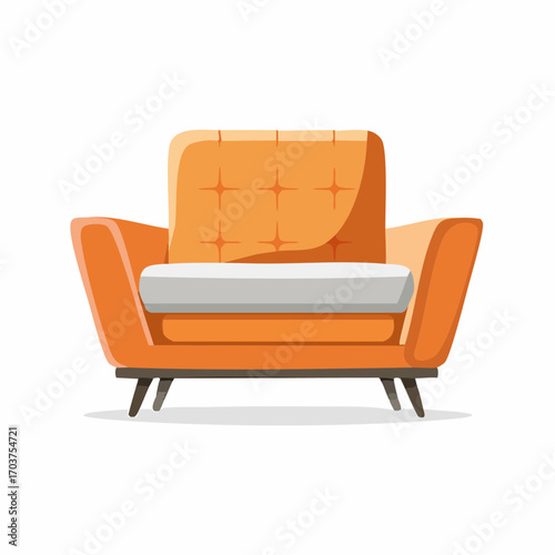 Eleganter Einzelsessel mit hoher Lehne, weicher Polsterung