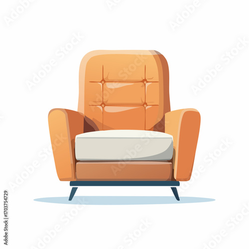 Eleganter Einzelsessel mit hoher Lehne, weicher Polsterung
