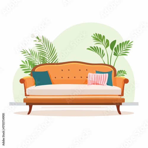 Elegante Recamiere mit geschwungener Form