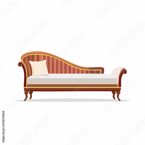 Elegante Recamiere mit geschwungener Form