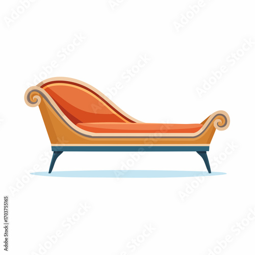 Elegante Recamiere mit geschwungener Form