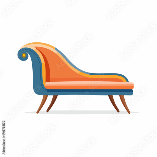 Elegante Recamiere mit geschwungener Form